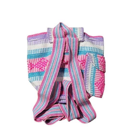 Disney Handwoven Minnie Mouse Handmade Small Backpack‎ in Pink and Blue - Picture 7 of 10